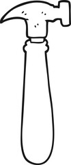 black and white cartoon hammer