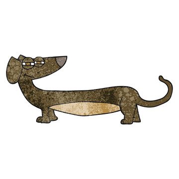 textured cartoon dachshund