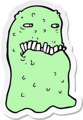 sticker of a cartoon gross ghost