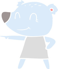 female bear flat color style cartoon