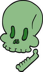 cartoon doodle halloween skull