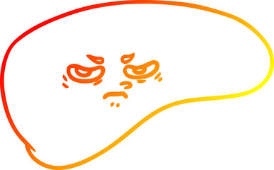 warm gradient line drawing cartoon liver