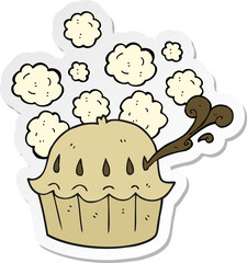 sticker of a cartoon hot pie