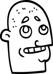line drawing cartoon bald man