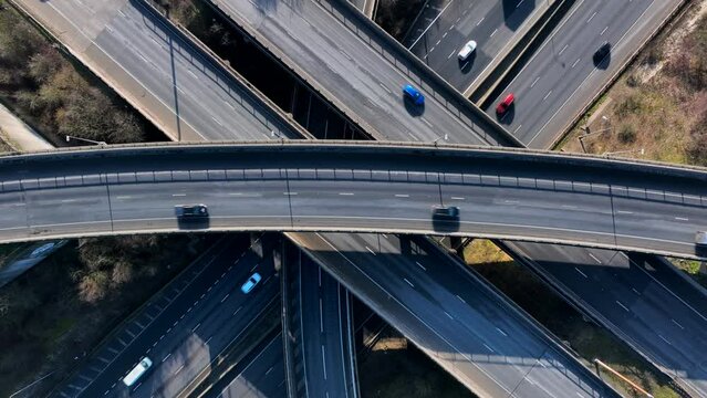 Motorway Interchange Junction M1 M25 Time Lapse at Rush Hour