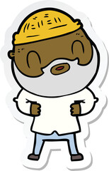 sticker of a cartoon bearded man