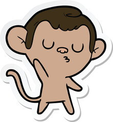 sticker of a cartoon monkey