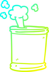 cold gradient line drawing cartoon can of beer