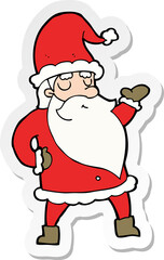 sticker of a cartoon santa claus