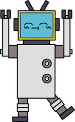 cute cartoon happy robot