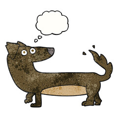 thought bubble textured cartoon dog