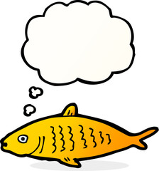cartoon fish with thought bubble
