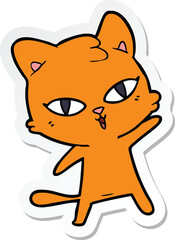 sticker of a cartoon cat