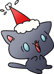 christmas gradient cartoon of kawaii cat