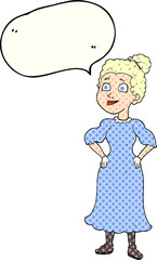 comic book speech bubble cartoon victorian woman in dress