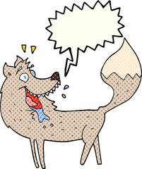 comic book speech bubble cartoon wolf