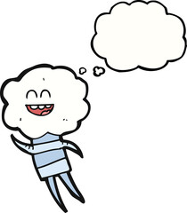 thought bubble cartoon cute cloud head creature