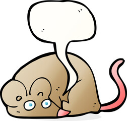 cartoon mouse with speech bubble