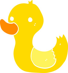 flat color style cartoon duck