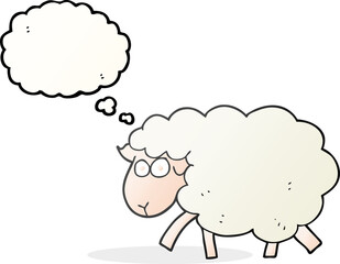 thought bubble cartoon sheep