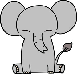 quirky hand drawn cartoon elephant
