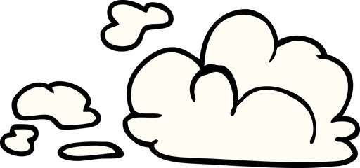 cartoon doodle fluffy white clouds