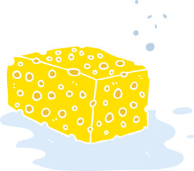 flat color illustration of a cartoon sponge