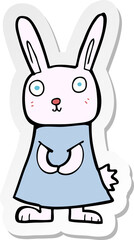 sticker of a cartoon rabbit
