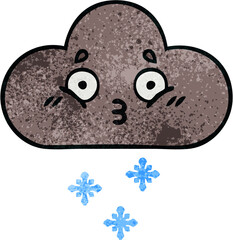 retro grunge texture cartoon storm snow cloud