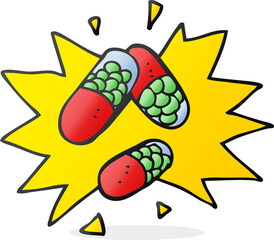 cartoon medical pills