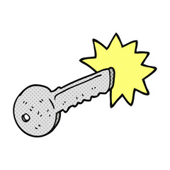 comic book style cartoon door key