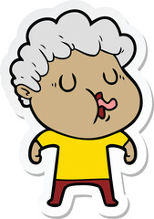 sticker of a cartoon man singing