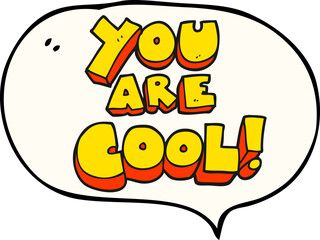 you are speech bubble cartoon cool symbol