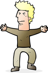 cartoon stressed out man