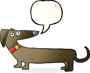 speech bubble cartoon sausage dog