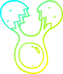 cold gradient line drawing cartoon cracked egg