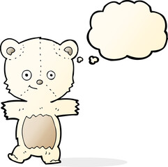 cute cartoon polar bear with thought bubble