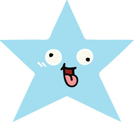 flat color retro cartoon star fish