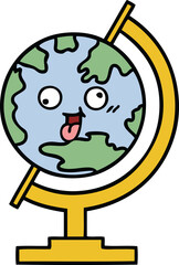 cute cartoon globe of the world
