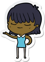 sticker of a cartoon woman