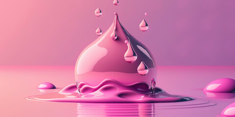 abstract pink shapes, modern abstract liquid background with pink pastel color