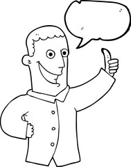 speech bubble cartoon man giving approval