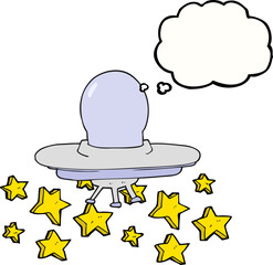 thought bubble cartoon flying saucer