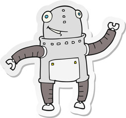 sticker of a cartoon robot