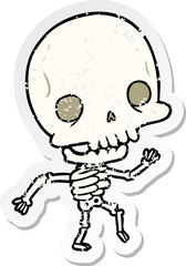 Obraz na płótnie Canvas distressed sticker of a cartoon skeleton