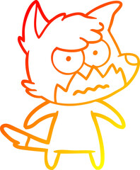 warm gradient line drawing cartoon annoyed fox