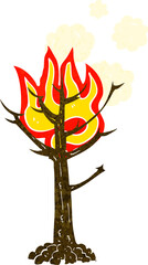 Fototapeta premium cartoon burning tree