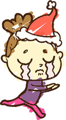 Festive Woman Chalk Drawing