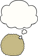 cartoon biscuit and thought bubble