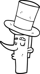 cartoon man wearing top hat